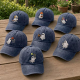 Custom Sports Ghost Embroidered Hat, Funny Halloween Basketball Tennis Baseball Dad Hat, Spooky Season Baseball Cap, Halloween Sports Gift
