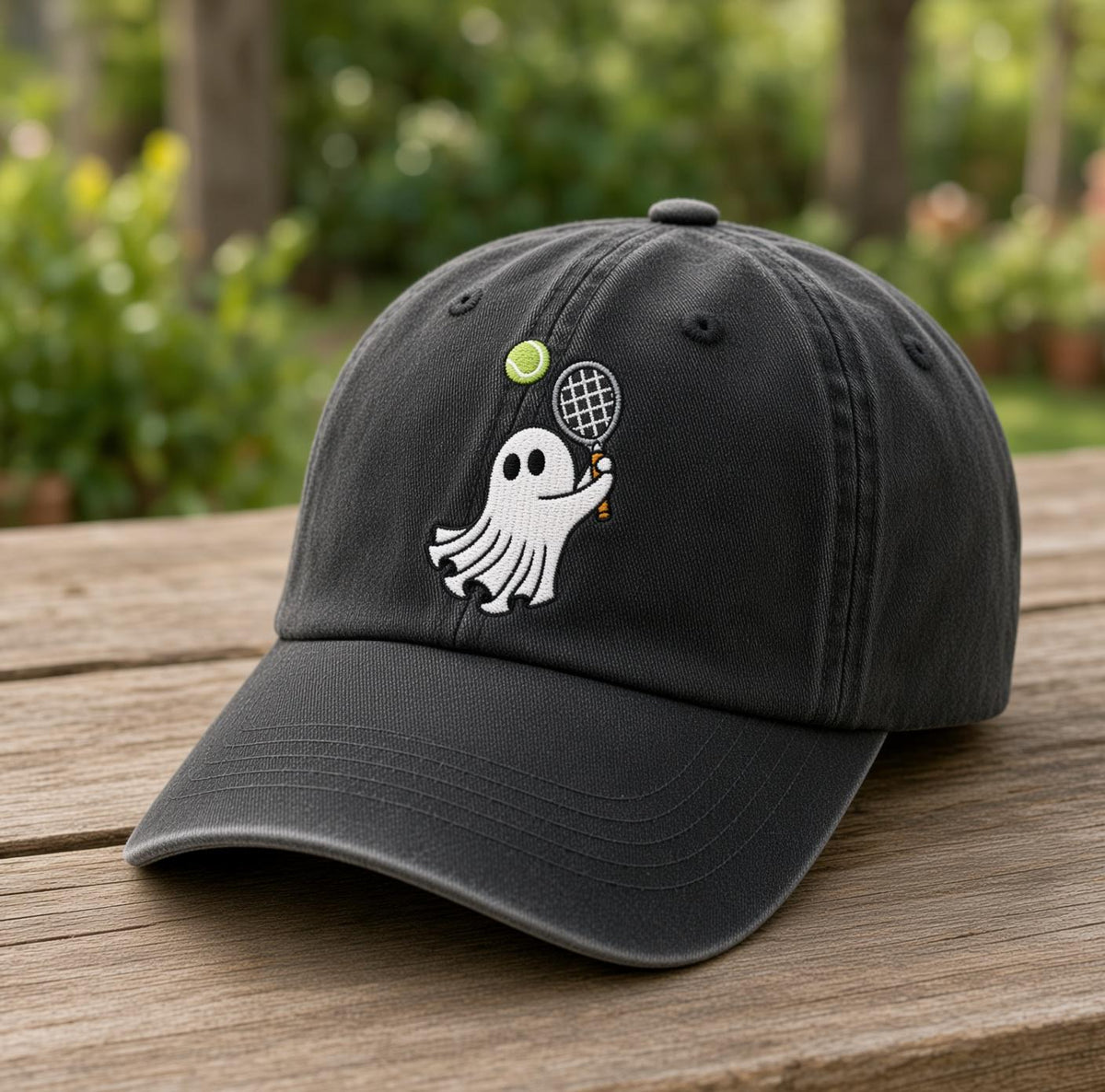 Custom Sports Ghost Embroidered Hat, Funny Halloween Basketball Tennis Baseball Dad Hat, Spooky Season Baseball Cap, Halloween Sports Gift