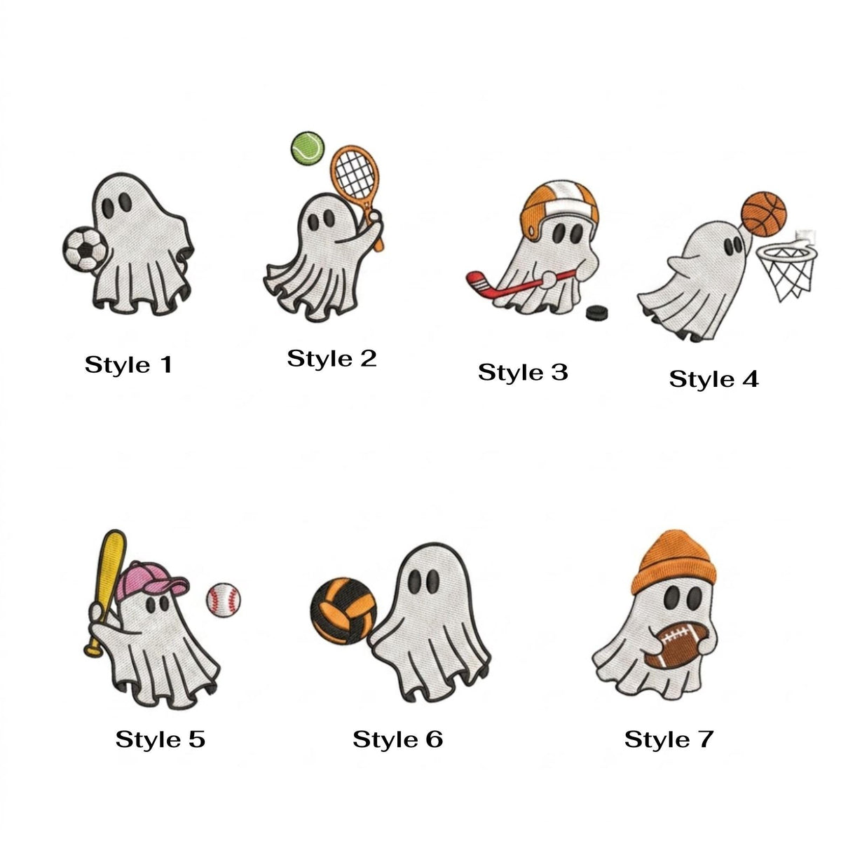Custom Sports Ghost Embroidered Hat, Funny Halloween Basketball Tennis Baseball Dad Hat, Spooky Season Baseball Cap, Halloween Sports Gift