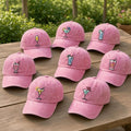 Custom Cocktail Embroidered Hat, Cute Pink Margarita Drink Dad Hat, Summer Beach Vacation Baseball Cap, Bachelorette Girls Trip Party Gift