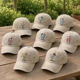 Custom Cocktail Embroidered Hat, Cute Pink Margarita Drink Dad Hat, Summer Beach Vacation Baseball Cap, Bachelorette Girls Trip Party Gift