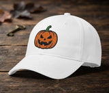 Cute Pumpkin Face Embroidered Hat - Spooky Halloween Jack-o'-Lantern Cap