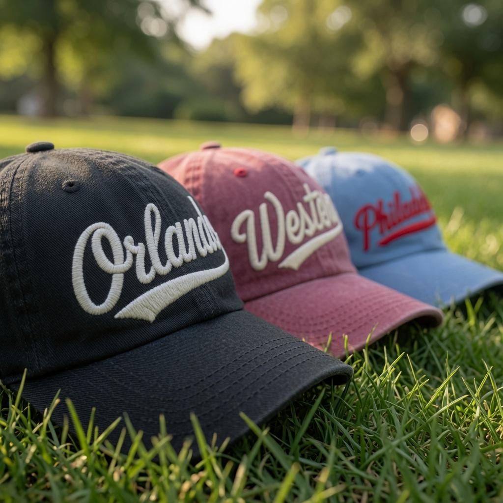 Embroidered Team Name Caps, Sport Player Baseball Hat, Athletic Game Day Cap, Team Sport Game Day Hat, Washed Cotton Dad Hat