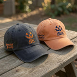 Personalized Mr Mrs Pumpkin Halloween Embroidered Hats, Custom Couple Caps, Matching Spooky Baseball Caps, Newlywed Gift