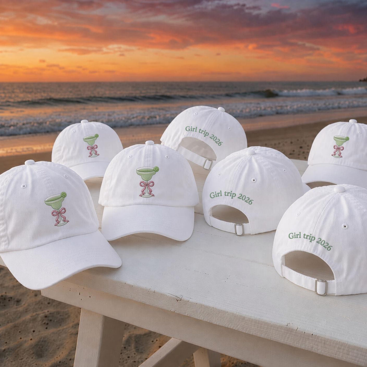 Personalized Cocktail Embroidered Hat, Custom Bachelorette Baseball Cap, Matching Party Gift