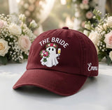 Custom The Bride Ghost Embroidered Hat - Spooky Bachelorette & Halloween Wedding Cap