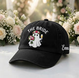 Custom The Bride Ghost Embroidered Hat - Spooky Bachelorette & Halloween Wedding Cap