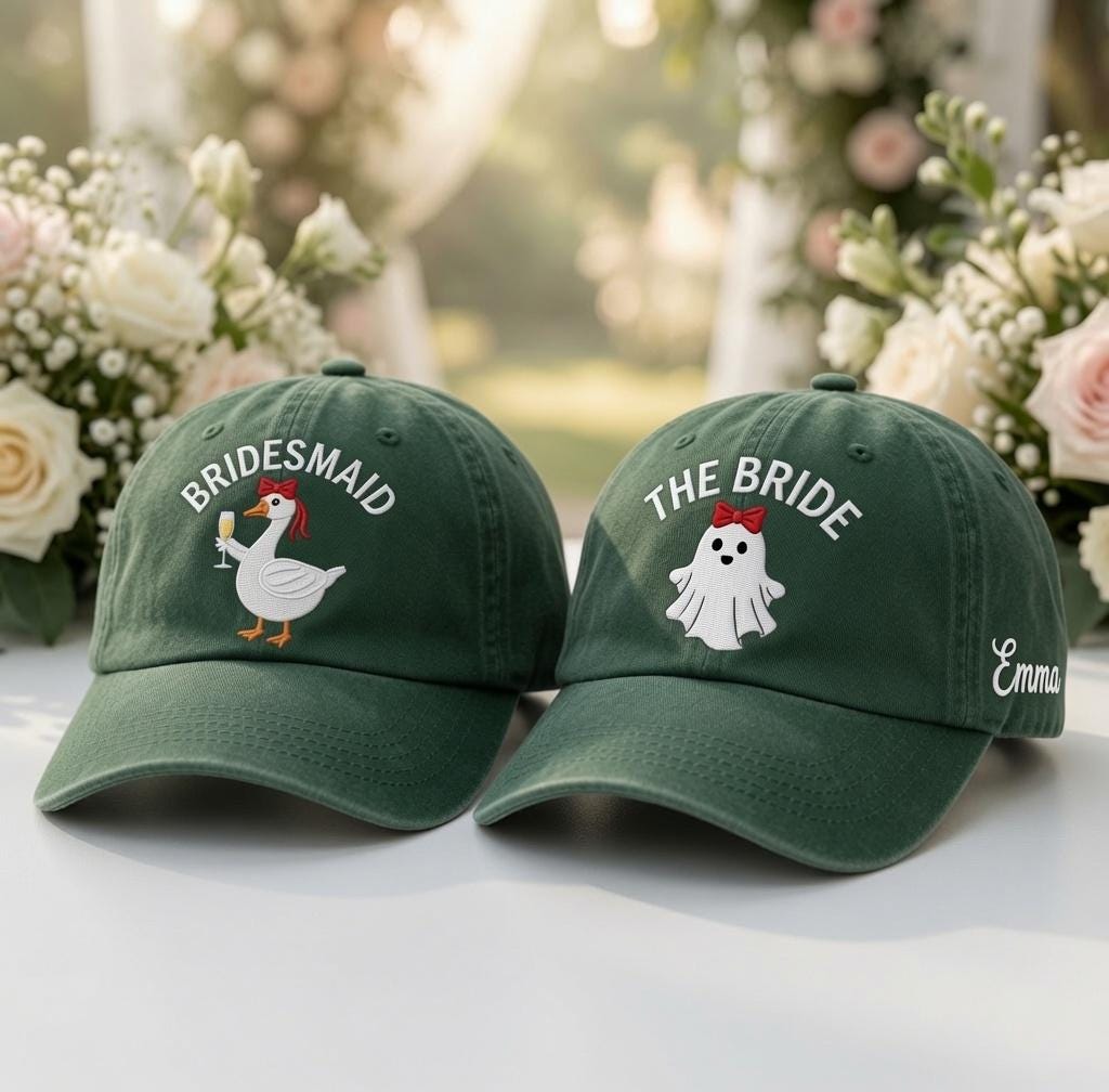 Custom Ghost Goose Bridal Squad Embroidered Hat - Matching Wedding Party Cap