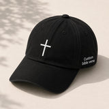 Embroidered Cross Dad Hat, Minimalist Christian Baseball Hat, Religious Faith Gift, Unisex Spiritual Headwear For Everyday