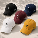 Embroidered Cross Dad Hat, Minimalist Christian Baseball Hat, Religious Faith Gift, Unisex Spiritual Headwear For Everyday