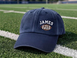 Custom Football Name Embroidered Dad Cap, Personalized Sports Baseball Hat, Number Jersey Headwear, Game Day Gift For Football Fan