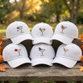 Custom Halloween Cocktail Embroidered Hat, Spooky Martini Dad Hat, Cute Witchy Drink White Baseball Cap, Fall Season Girls Trip Party Gift