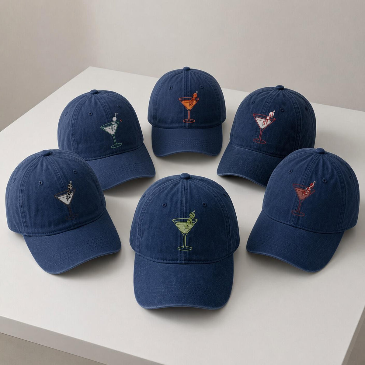 Sports Martini Embroidered Hat, Football Tailgate Cocktail Baseball Cap, Game Day Gift