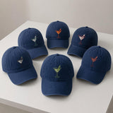 Sports Martini Embroidered Hat, Football Tailgate Cocktail Baseball Cap, Game Day Gift