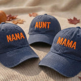 Custom Embroidered Mama Halloween Washed Cotton Baseball Cap, Spooky Season Fall Gift