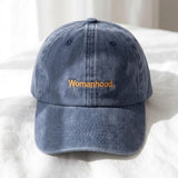 Minimalist Womanhood Embroidered Hat, Neutral Cotton Baseball Cap, Women's Empowerment Gift