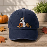 Custom Dog Pumpkin Halloween Embroidered Hat - Cute Fall Pet Lover Cap