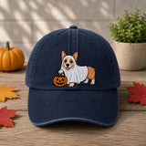 Custom Dog Pumpkin Halloween Embroidered Hat - Cute Fall Pet Lover Cap