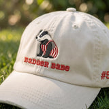 Cute Mascot Sports Baseball Cap, Custom Quote Accessory, College Team Spirit Gift, Game Day Cap, Badger Lover