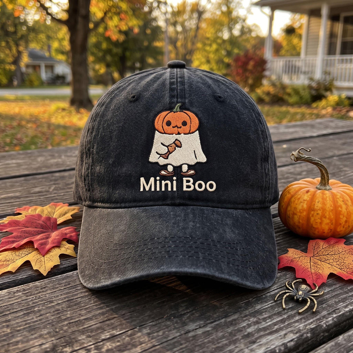Custom Matching Family Ghost Halloween Hat, Papa Ghost Mama Ghost Embroidered Dad Hat, Mini Boo Cute Spooky Baseball Cap Family Gift