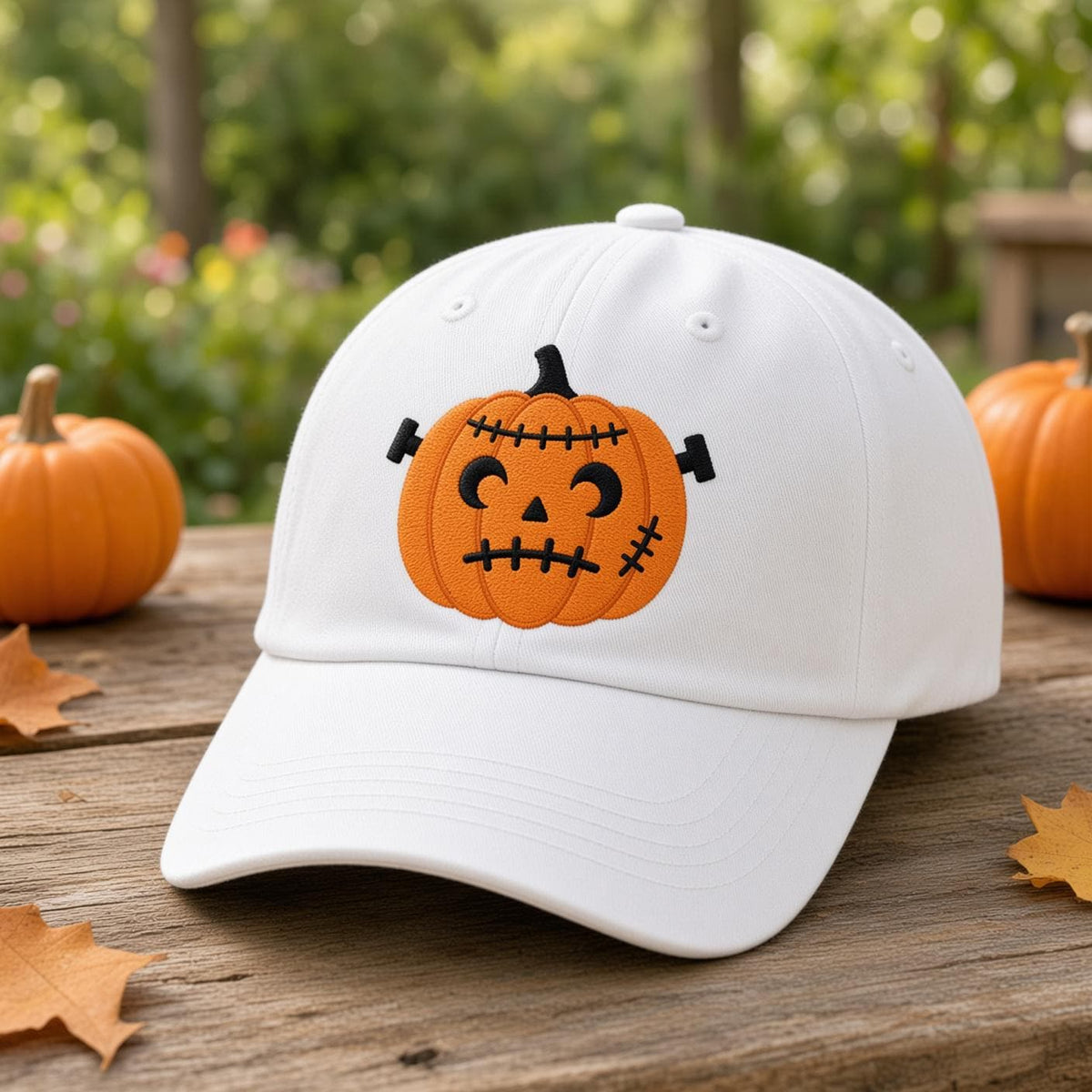 Custom Halloween Pumpkin Embroidered Hat, Witch Cat Mummy Bat Dad Hat, Vintage Washed Baseball Cap, Personalized Spooky Fall Costume Gifts