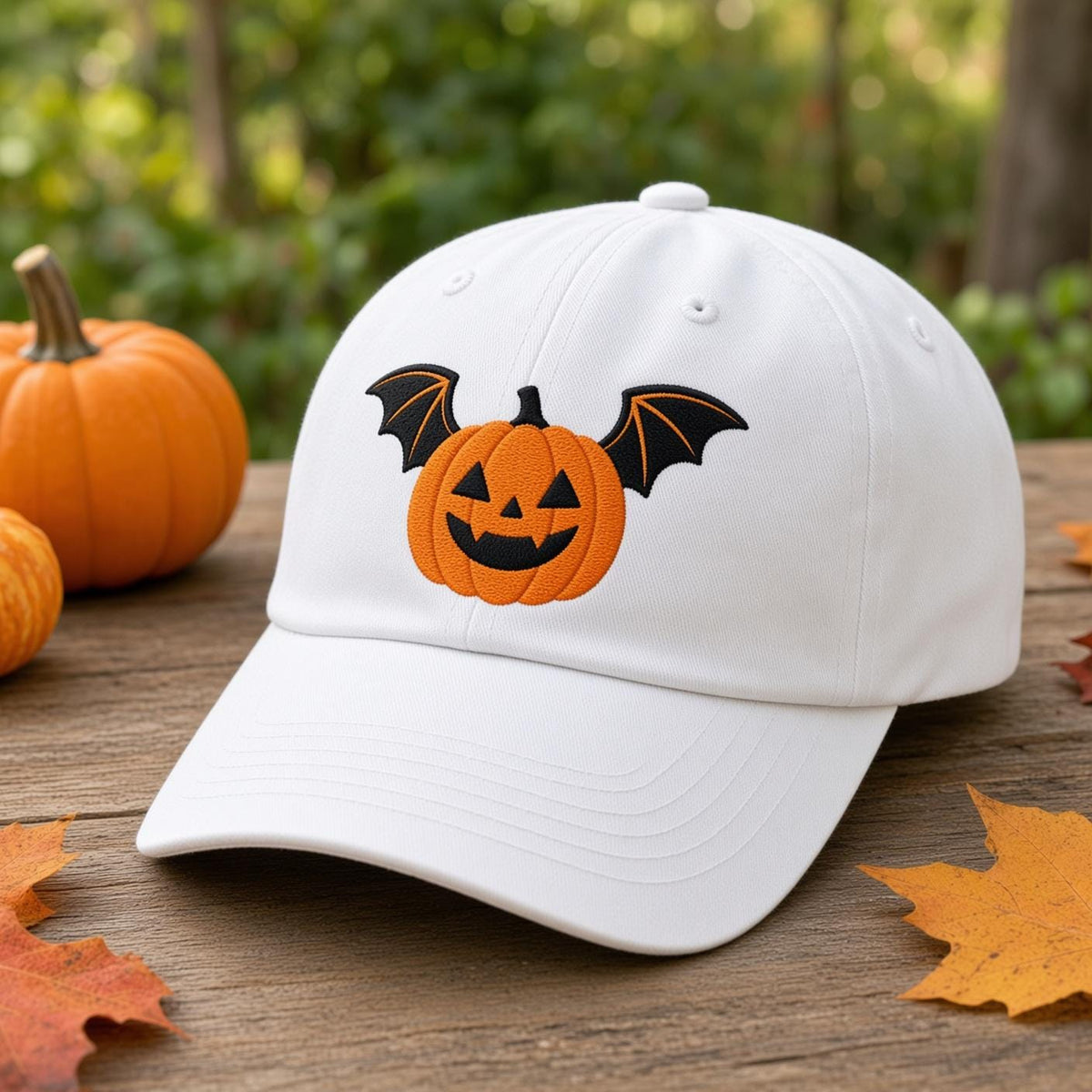 Custom Halloween Pumpkin Embroidered Hat, Witch Cat Mummy Bat Dad Hat, Vintage Washed Baseball Cap, Personalized Spooky Fall Costume Gifts