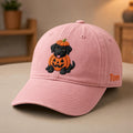 Custom Black Labrador Halloween Hat, Personalized Pumpkin Dog Baseball Cap, Pet Lover Gift