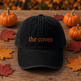 The Bride And The Coven Bachelorette Group Embroidered Hat, Til Death Do Us Party Halloween Favors, Gothic Bride Cap, Skeleton Accessory