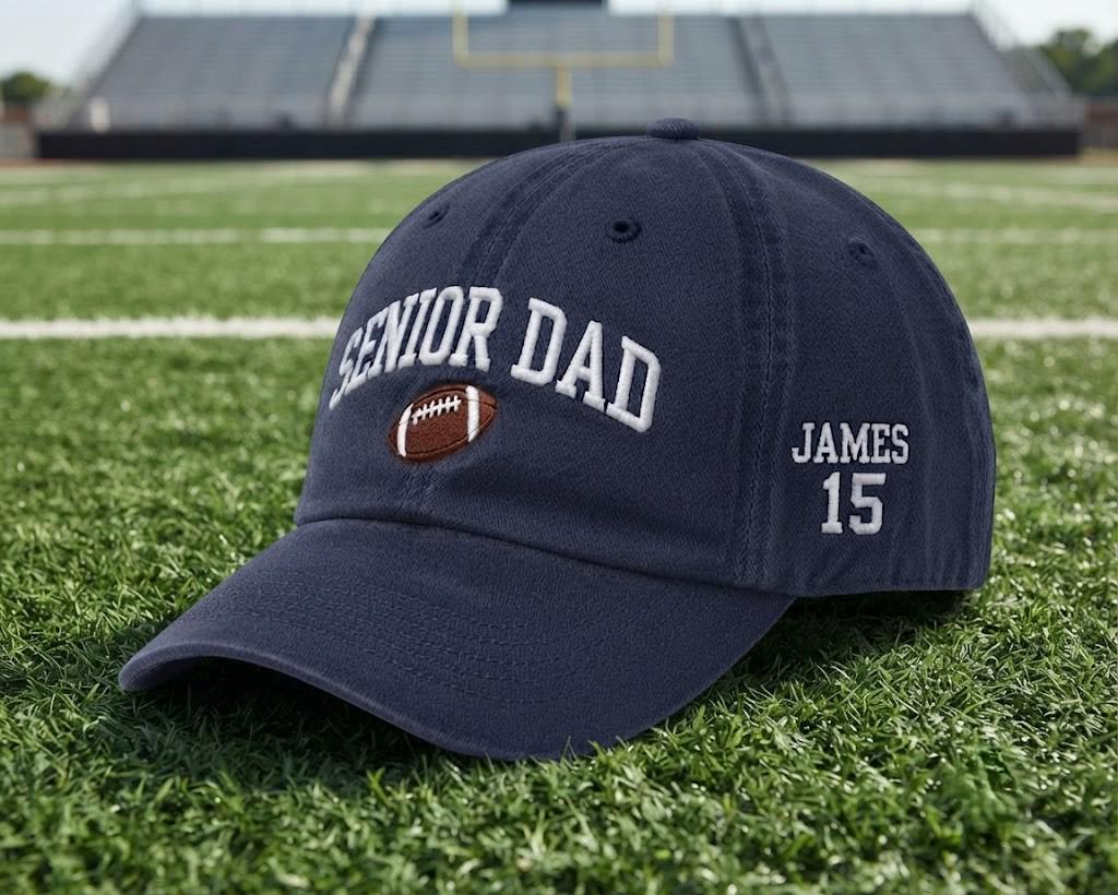 Senior Football Mom & Dad Embroidered Cap - Varsity Senior Night Sports Hat