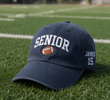 Custom Senior Football Embroidered Hat, Class of Graduate Dad Cap, Varsity Sports Team Hat, Senior Night Gift Cap