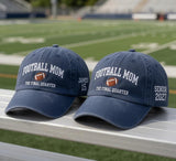 Custom Football Mom Embroidered Cap Set, The Final Quarter Varsity Baseball Hat, Senior Night Sports Dad Cap, Football Season Hat
