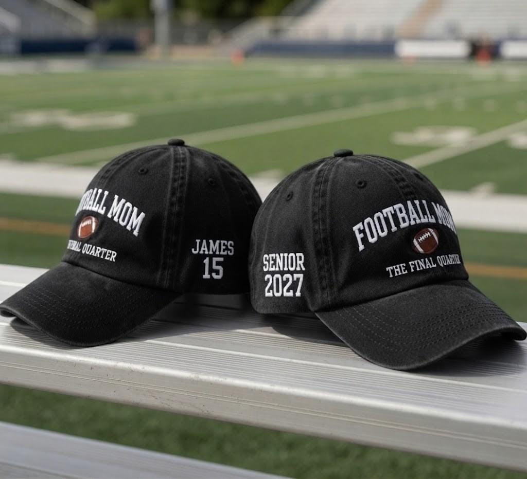 Custom Senior Football Mom Embroidered Hat, Class of Graduate Dad Cap, Varsity Sports Team Baseball Hat, Senior Night Gift Cap