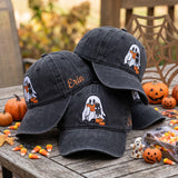 Custom Name Ghost Reading Book Embroidered Hat