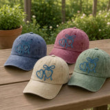 Custom Initial Heart Bow Embroidered Hat, Coquette White Baseball Cap, Personalized Couple Monogram Dad Hat, Bridal Shower Bachelorette Gift