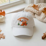 Tropical Ghost Embroidered Hat, Cute Beach Halloween Baseball Cap, Pumpkin Summer Gift