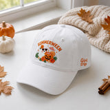 Tropical Ghost Embroidered Hat, Cute Beach Halloween Baseball Cap, Pumpkin Summer Gift