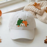 Floral Pumpkin Trio Embroidered Hat, Autumn Harvest Baseball Cap, Fall Thanksgiving Gift
