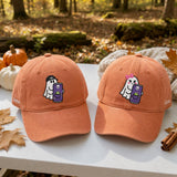 Ghost Energy Drink Embroidered Hat, Custom Name Halloween Baseball Cap, Spooky Fall Gift