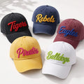 Custom 3D Puff Letter Embroidered Dad Cap, Personalized Team Mascot Baseball Hat, School Spirit Headwear, Varsity Sports Gift