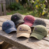 Custom Family Halloween Embroidered Hat, Personalized Witch Hat Mama Dad Brother Sister Baseball Cap, Spooky Season Green Dad Hat Gift