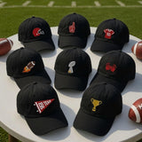 Personalized Football Embroidered Hat, Custom Helmet Trophy Baseball Cap, Game Day Sports Gift