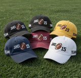 Custom Senior Football Embroidered Hat - Varsity Player Name & Number Cap