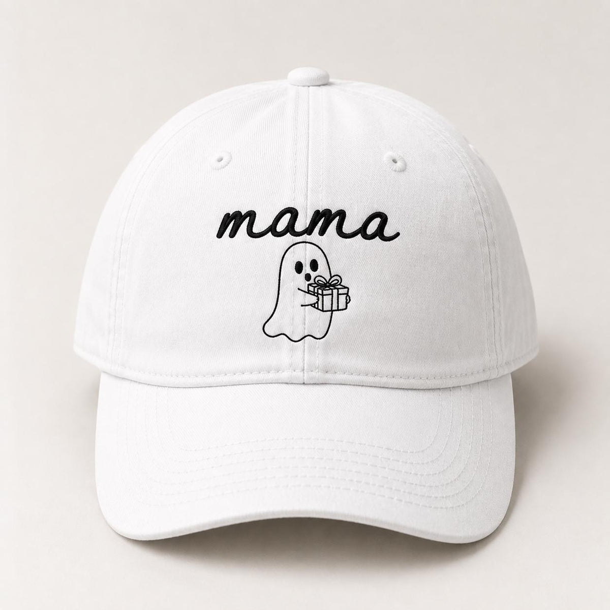 Matching Ghost Mom and Dad Embroidered Hats, Halloween Family Baseball Caps, Parent Gift