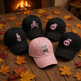 Skull Bride Embroidered Hat, Spooky Bachelorette Baseball Cap, Halloween Bridal Shower Gift