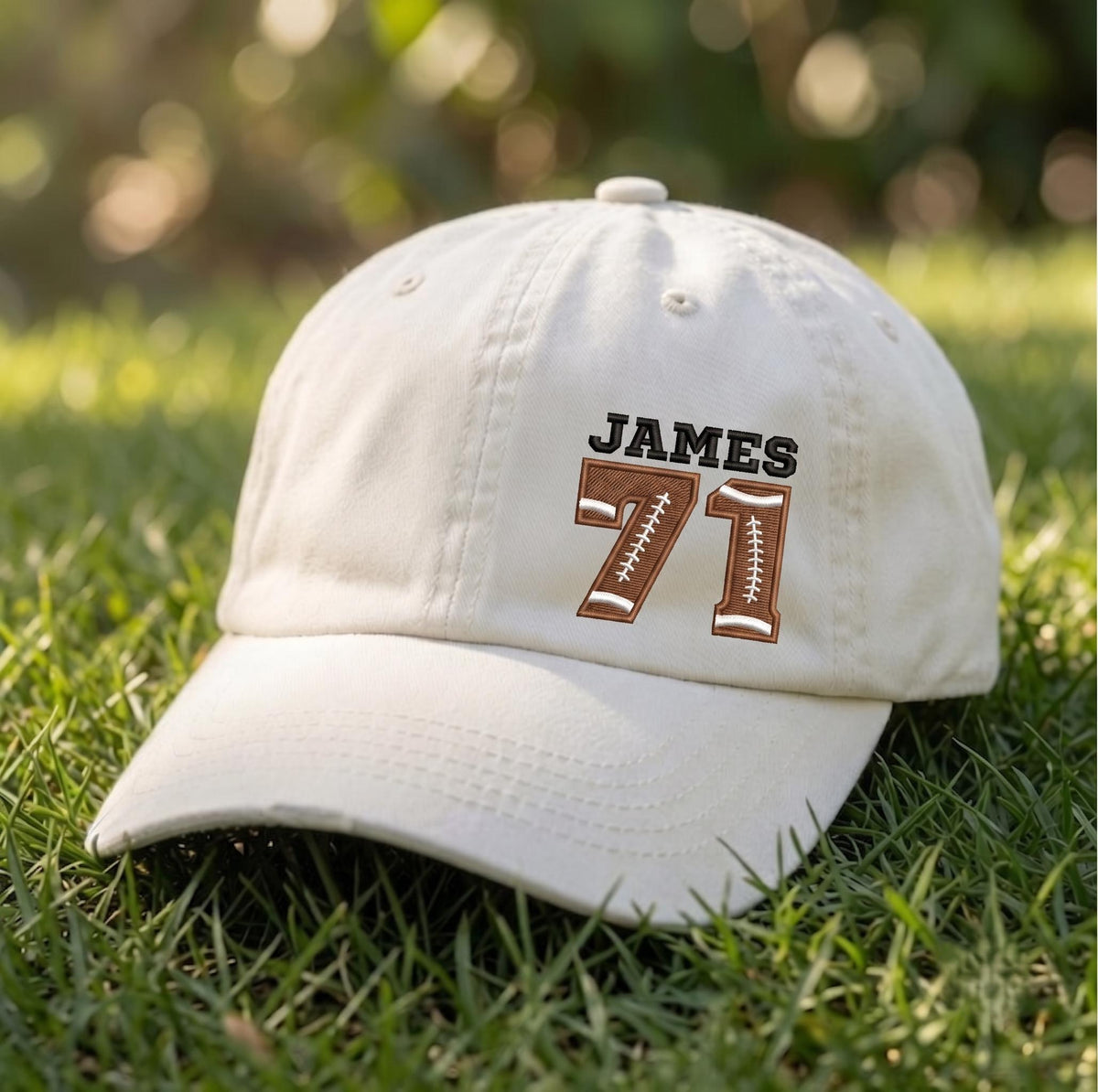 Custom Football Number Hat, Personalized Jersey Number Cap, Embroidered Name Number Dad Hat, Football Player Gift, Team Spirit Baseball Cap