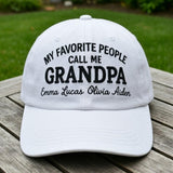 Personalized Grandpa Embroidered Hat, Custom Grandkids Names Dad Hat, Gift for Grandfather