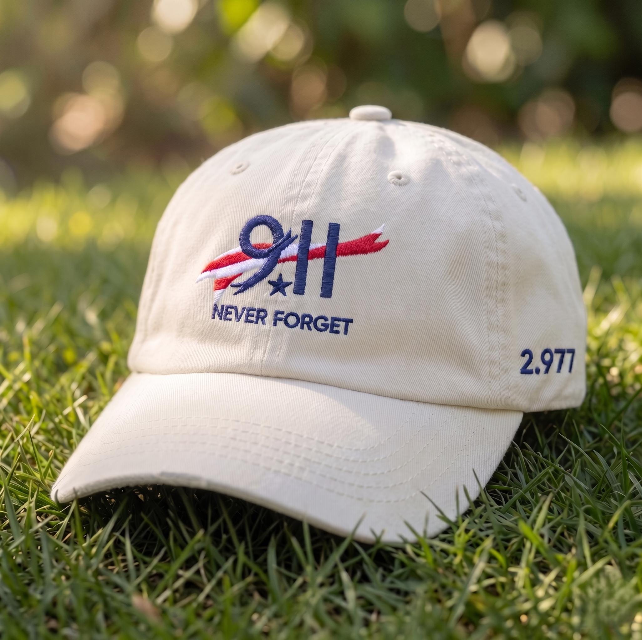 9/11 Never Forget Embroidered Hat, Memorial Baseball Cap, Patriotic Accessory, Vintage Wash Cap, Unisex Gift