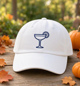 Custom Embroidered Cocktail Hat, Minimalist Drink Outline Dad Hat, Espresso Martini Margarita White Baseball Cap, Bachelorette Party Gift