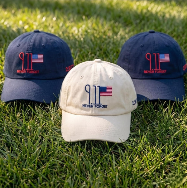 9/11 Never Forget US Flag Embroidered Hat, Memorial Baseball Cap, Patriotic Accessory, Vintage Wash Cap, Unisex Gift