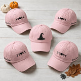 Custom Witch Bridal Party Embroidered Hat, Halloween Bachelorette Baseball Cap, Girls Trip Gift